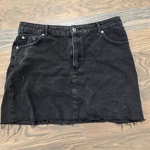 Black top shop black denim jean skirt sz USA 12